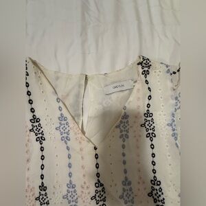 Greylin Ivory dress with Navy and Sky Accents